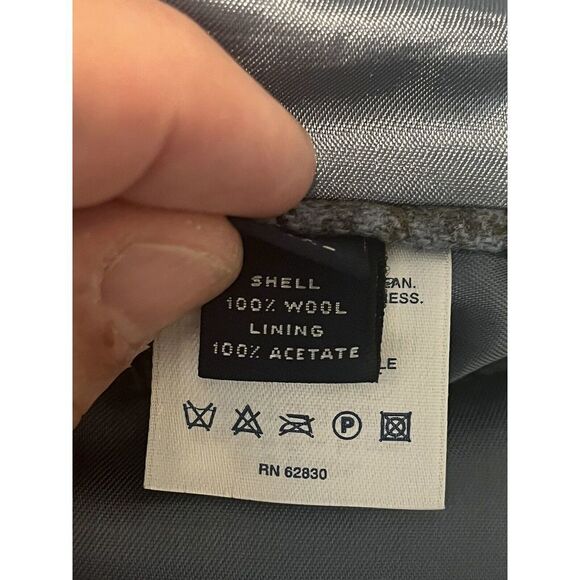 LANDS End Men’s Suit Jacket 42L Blue Tweed Blazer 2 Button Regular Fit Long Wool - Picture 9 of 10